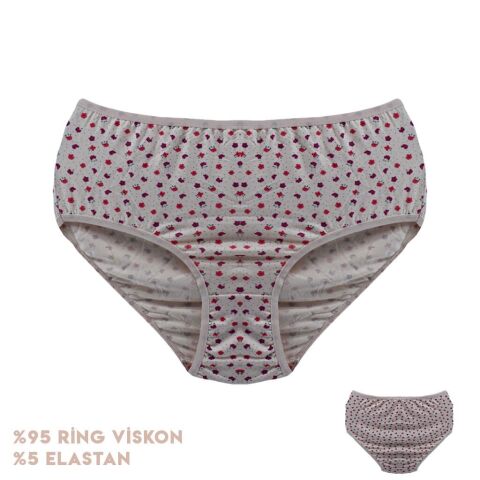 Dondeza 664-9 (XXL) Desenli Viscon Bayan Bikini 12'li