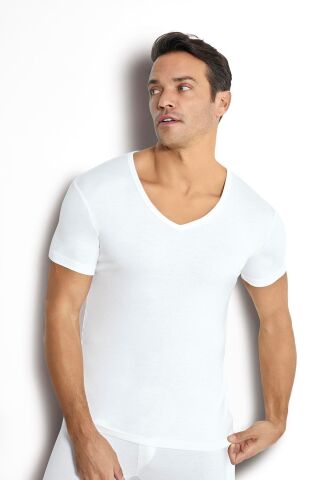 Jiber 162 Erkek %100 Termal V Yaka Yarım Kol Üst