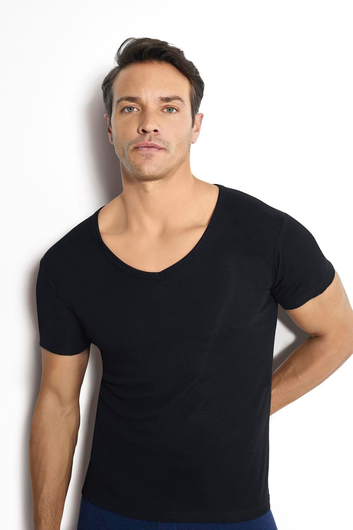 Jiber 162 Erkek %100 Termal V Yaka Yarım Kol Üst