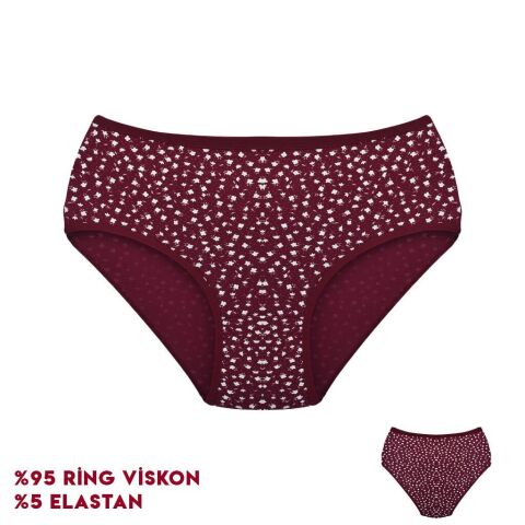 Dondeza 364-6 (XL) Desenli Viscon Bayan Bikini 12'li