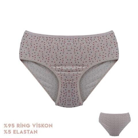 Dondeza 364-3 (XL) Desenli Viscon Bayan Bikini 12'li