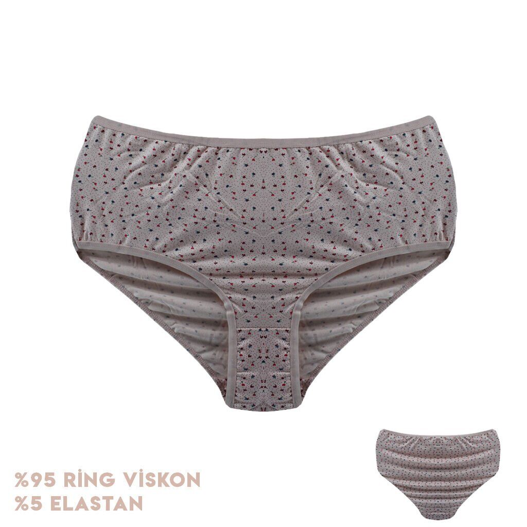 Dondeza 664-8 (XXL) Desenli Viscon Bayan Bikini 12'li