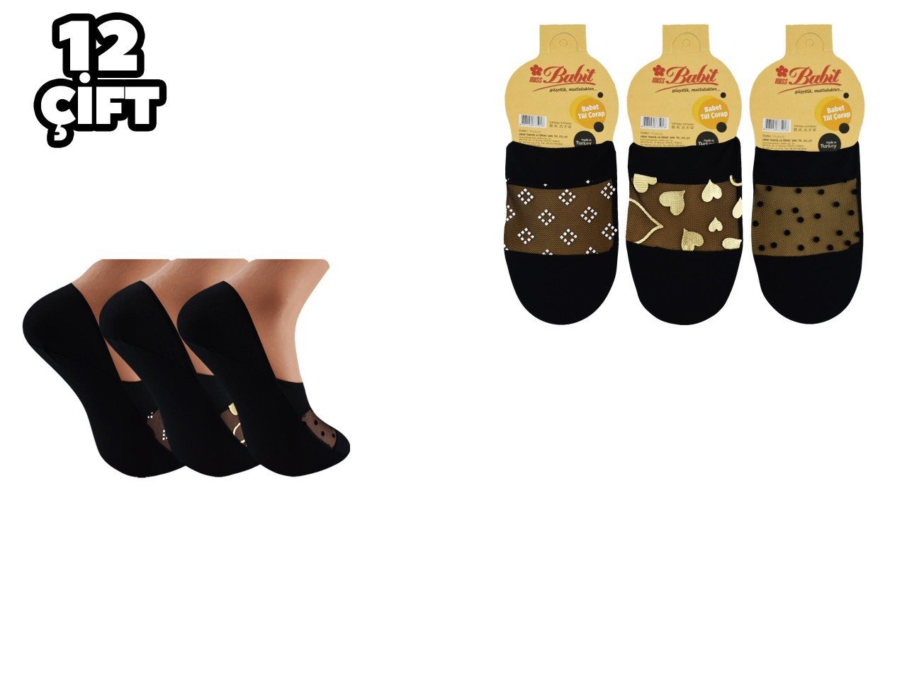 Babit 002 İran Bayan Babet Çorap 12'li KARIŞIK RENK - 36-40 NO