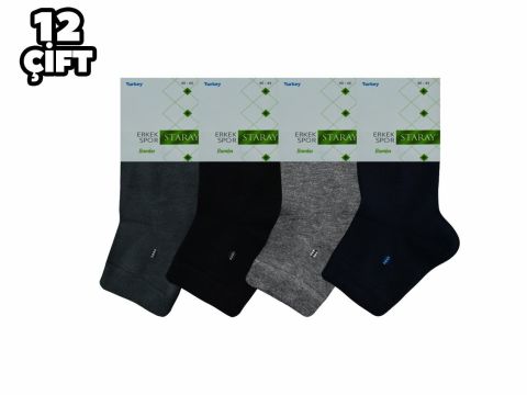 Staray 0548 Bambu Yarım Konç Erkek Patik 12'li