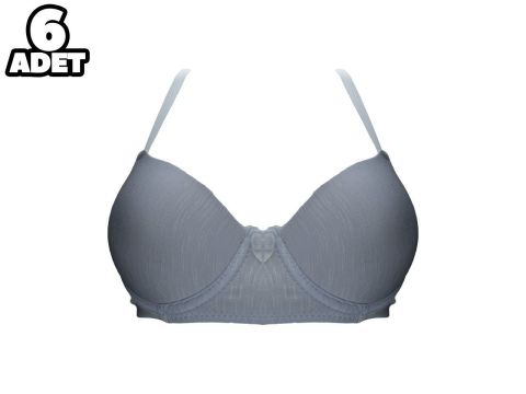 Liza 1019 Beyaz Nefes Alan Bayan Desteksiz Sütyen 6'lı