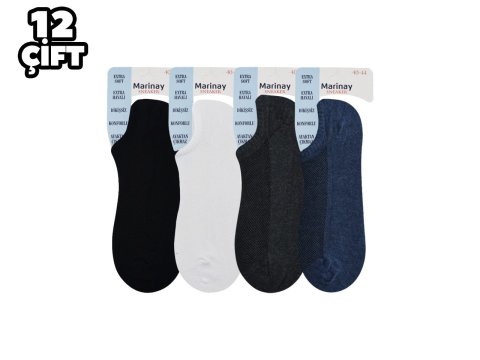 Marinay 0159 Pamuklu Erkek Sneakers Çorap 12'li