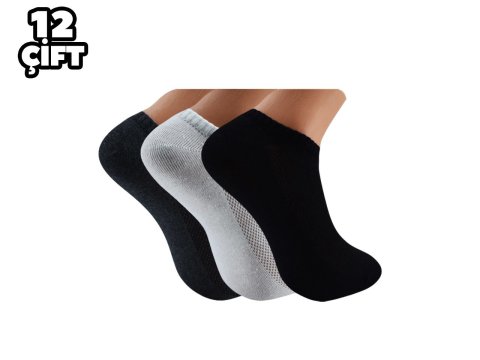 Marinay 0159 Pamuklu Erkek Sneakers Çorap 12'li
