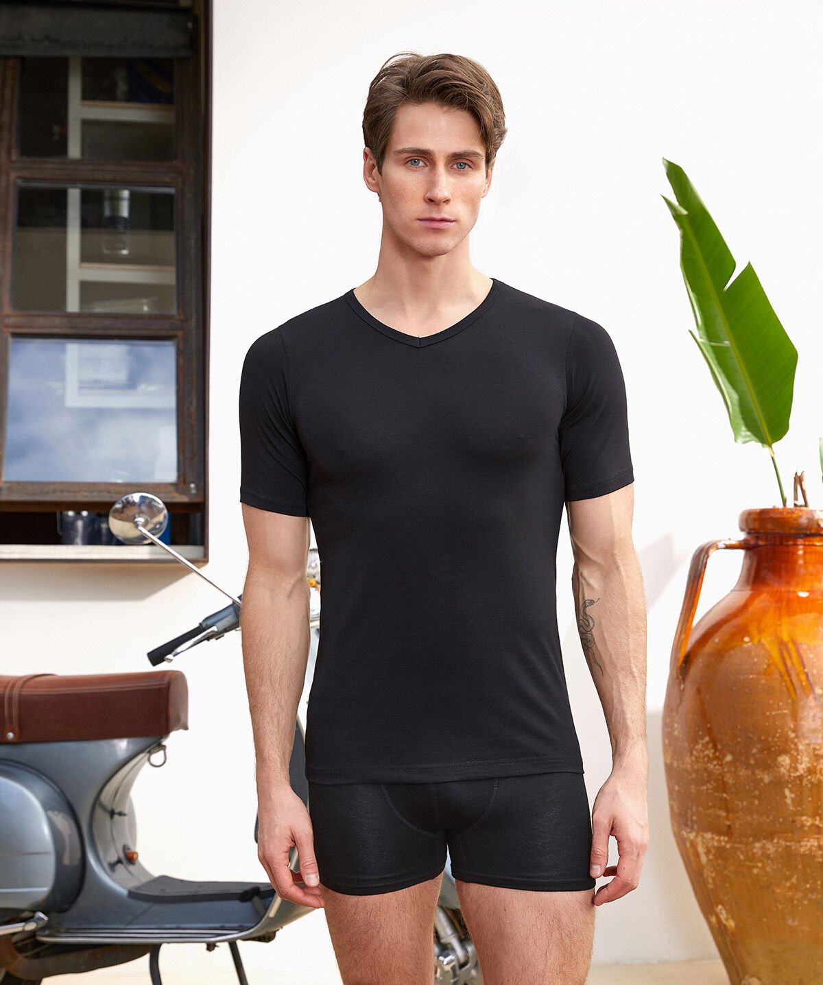 Berrak 1027 Erkek Likralı Süprem Kısa Kol V Yaka