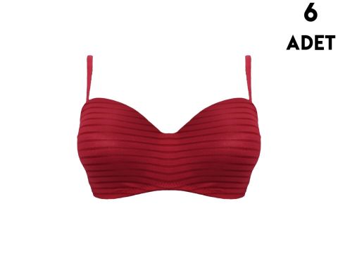 Liza 2300 Bordo Balenli Desteksiz Jakarlı Lotus Cup Sütyen 6'lı
