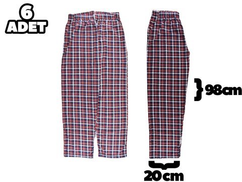 Hilal Yıldız 006 Ekose Cepli Erkek Tek Alt 6'lı