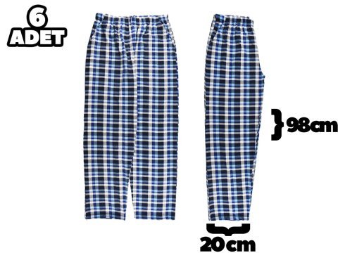 Hilal Yıldız 009 Ekose Cepli Erkek Tek Alt 6'lı