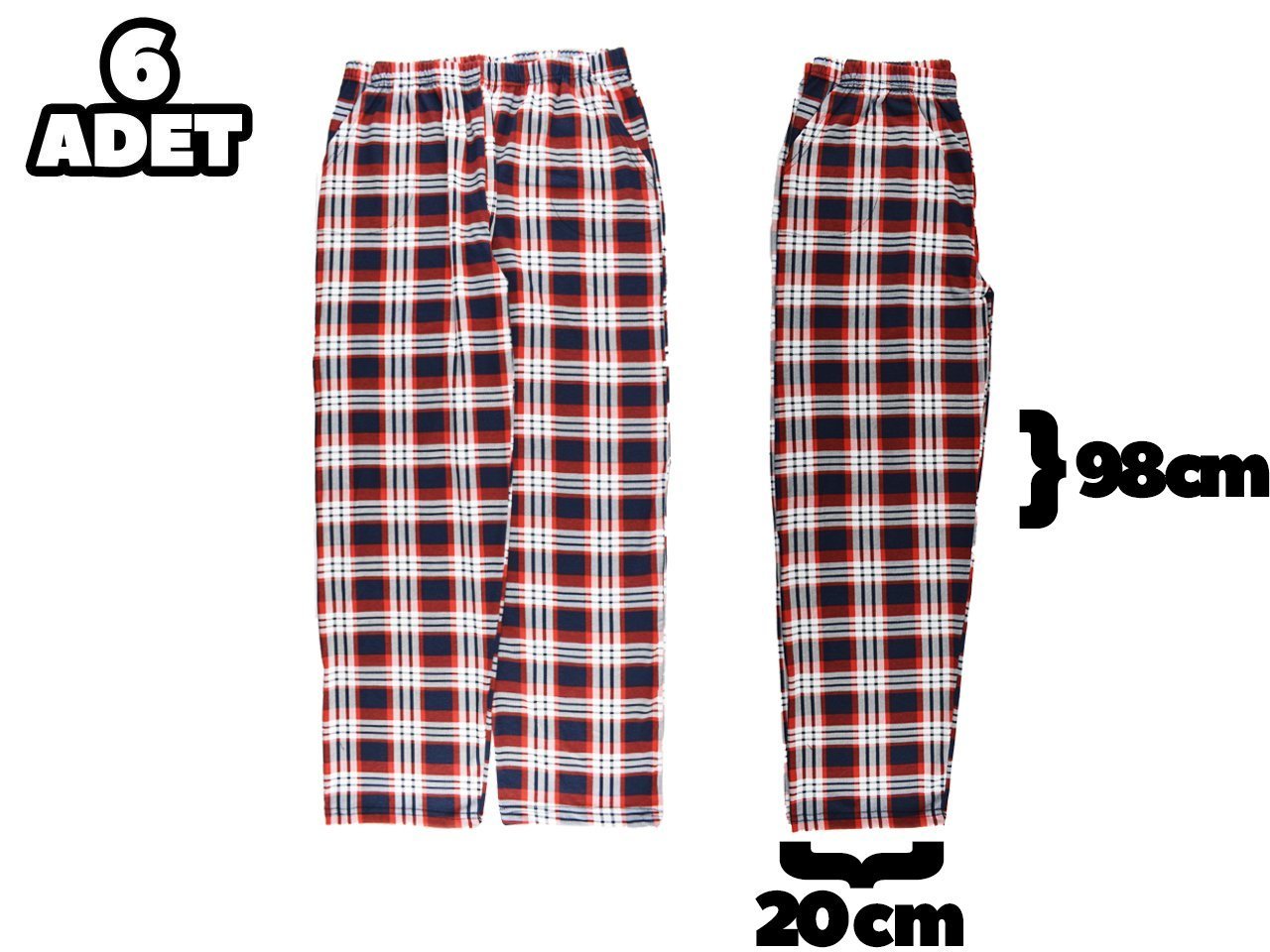 Hilal Yıldız 011 Ekose Cepli Erkek Tek Alt 6'lı