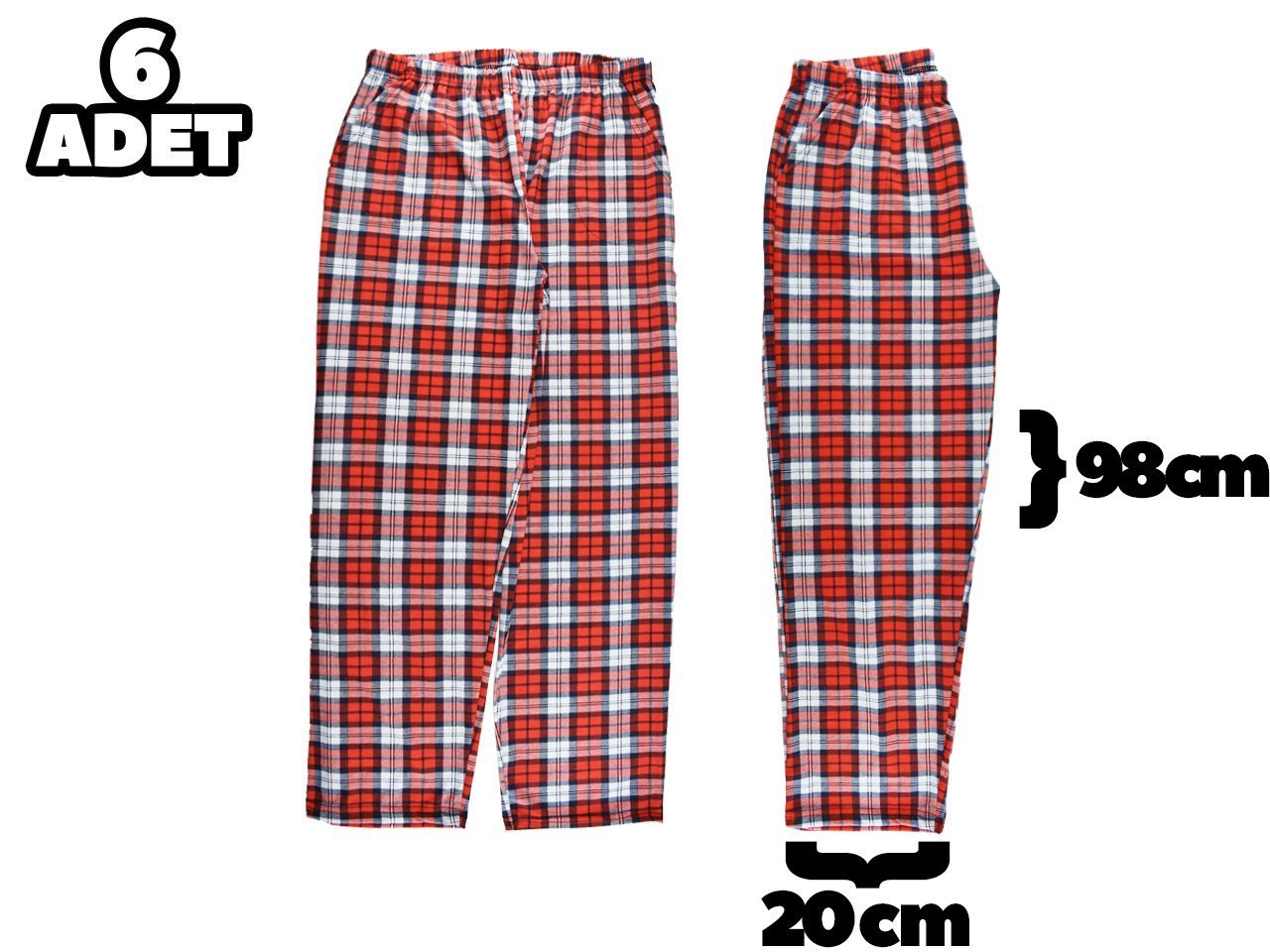 Hilal Yıldız 014 Ekose Cepli Erkek Tek Alt 6'lı