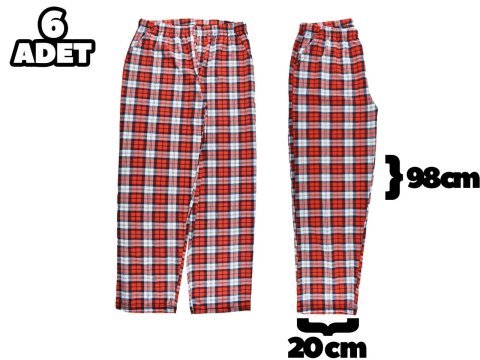 Hilal Yıldız 014 Ekose Cepli Erkek Tek Alt 6'lı