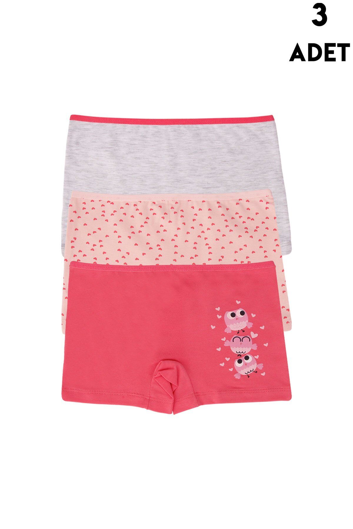 Koza Biat 77500-295 Kız Çocuk Boxer 3'lü