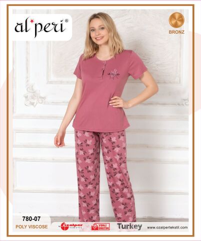 Alperi 780-07 Bayan Kısa Kol Pijama Takım 4'lü