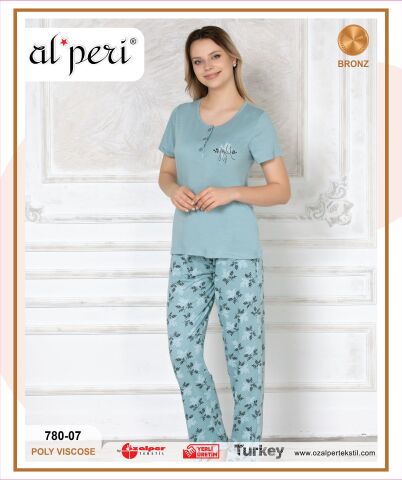 Alperi 780-07 Bayan Kısa Kol Pijama Takım 4'lü