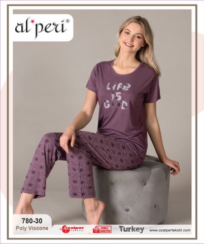 Alperi 780-30 Bayan Kısa Kol Pijama Takım 4'lü