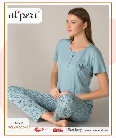Alperi 780-08 Bayan Kısa Kol Pijama Takım 4'lü