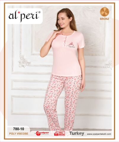 Alperi 780-10 Bayan Kısa Kol Pijama Takım 4'lü