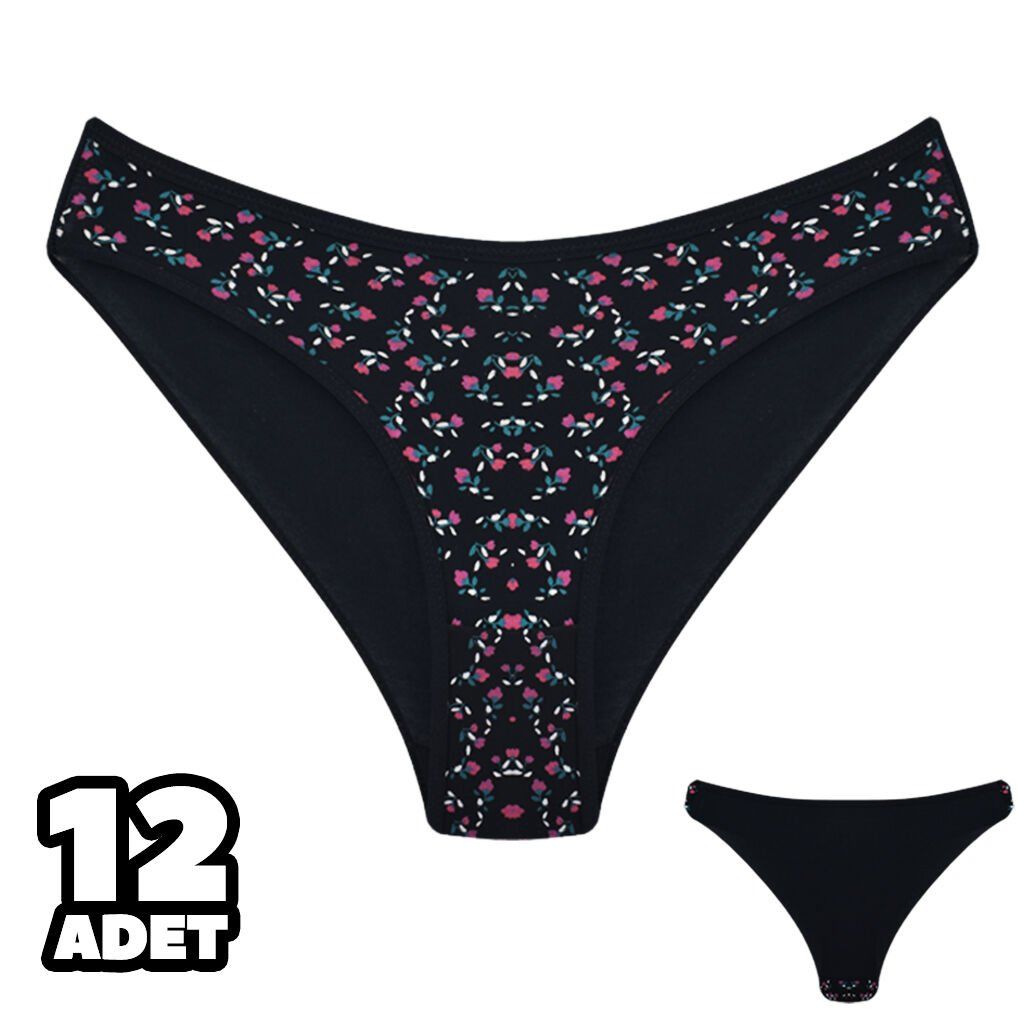 Dondeza 101-145 Desenli Bayan Bikini 12'li