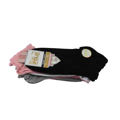 XGRİ POLO B-87-2 (35-40) Yıkamalı Dikişsiz Bayan Penye Patik Çorap 12'li