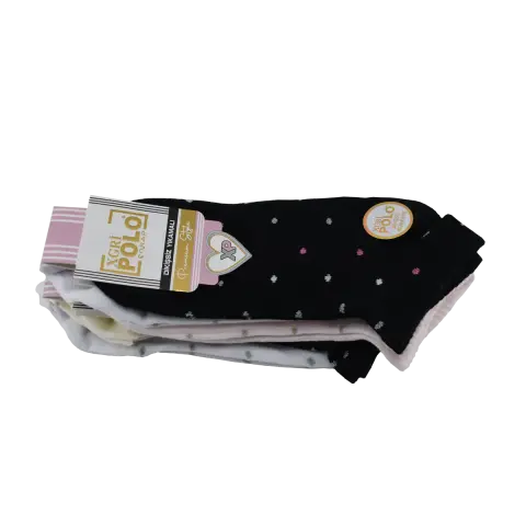XGRİ POLO B-87-3 (35-40) Yıkamalı Dikişsiz Bayan Penye Patik Çorap 12'li