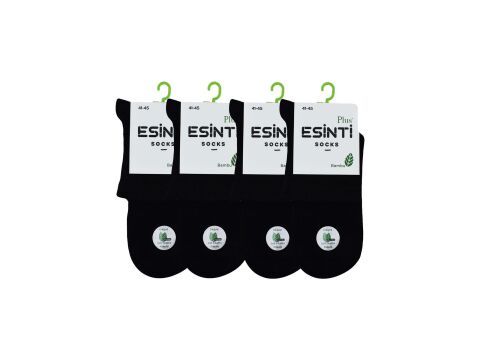 Esinti 31-Siyah Dikişsiz Yarım Konç Erkek Bambu Patik 12'li