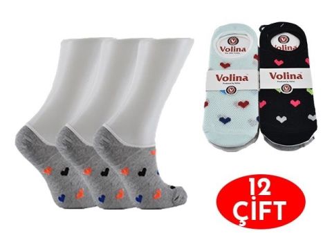 Volina Pamuklu Bayan Babet Çorap 12'li