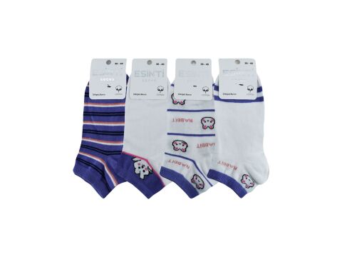 Esinti 30-35 Naturel Pamuk Dikişsiz Bayan Patik 12'li