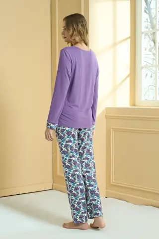 Pijadore 2255 (M-L-XL-XXL) Uzun Kollu Bayan Pijama Takım 4'lü