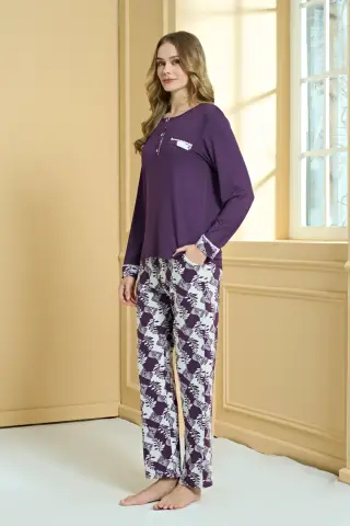 Pijadore 2245 (M-L-XL-XXL) Uzun Kollu Bayan Pijama Takım 4'lü