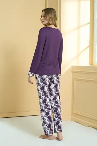 Pijadore 2245 (M-L-XL-XXL) Uzun Kollu Bayan Pijama Takım 4'lü