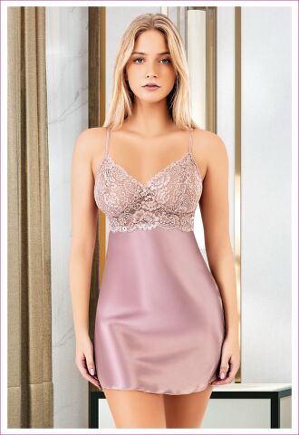 Miss Laris 2105 Bayan Saten Gecelik