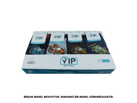 Vip 207 (3-12 Yaş) Kız Erkek Çocuk Çorap 12'li