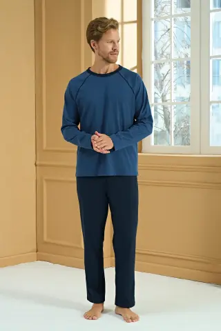 Pijadore 2288 (M-L-XL-XXL) Uzun Kollu Erkek Pijama Takım 4'lü