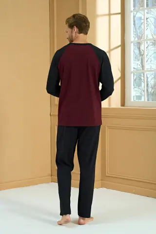 Pijadore 2284 (M-L-XL-XXL) Uzun Kollu Erkek Pijama Takım 4'lü