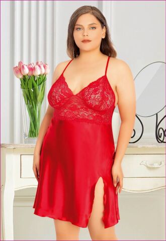 Miss Laris 4027 Battal Beden Bayan Saten Gecelik