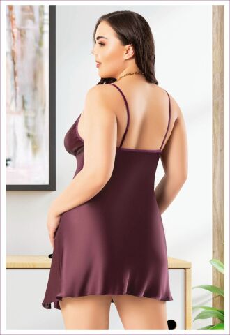 Miss Laris 4048 Battal Beden Bayan Saten Gecelik