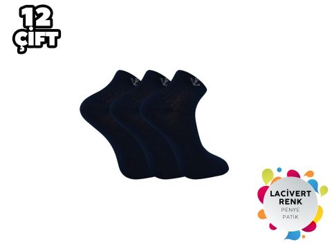 Esinti 19-7 Lacivert  %100 Pamuk Erkek Penye Patik 12'li