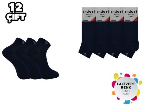 Esinti 19-7 Lacivert  %100 Pamuk Erkek Penye Patik 12'li