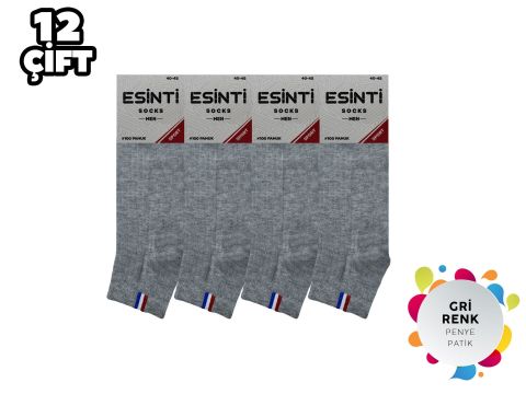 Esinti 19-10 Giri %100 Pamuk Erkek Penye Patik 12'li