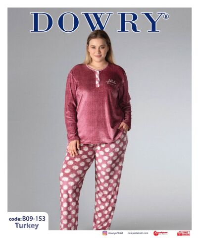Dowry B09-153 (2XL-3XL-4XL-5XL) Uzun Kollu Bayan Pijama Takımı 4'lü