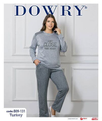 Dowry B09-131 (2XL-3XL-4XL-5XL) Uzun Kollu Bayan Pijama Takımı 4'lü
