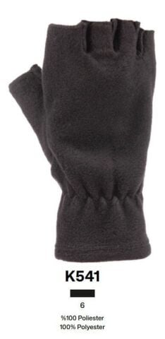 Suyutti 541 Siyah Kesik Parmak Erkek Polar Eldiven 6'lı