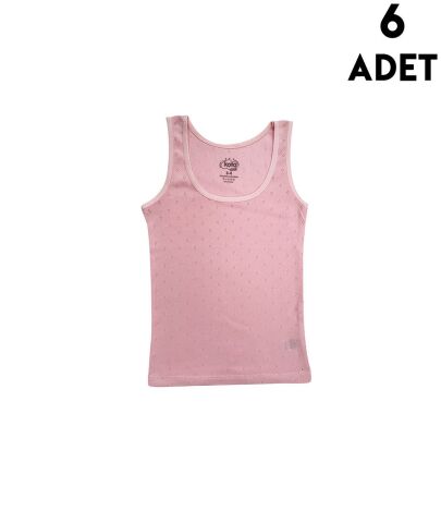 Kota 3428 Kız Çocuk Kalın Askılı Transferli Ribana Atlet 6'lı