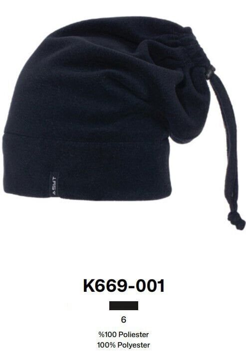 Suyutti 669-001 Siyah İpli Stoperli Erkek Polar Bere 6'lı