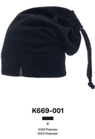 Suyutti 669-001 Siyah İpli Stoperli Erkek Polar Bere 6'lı