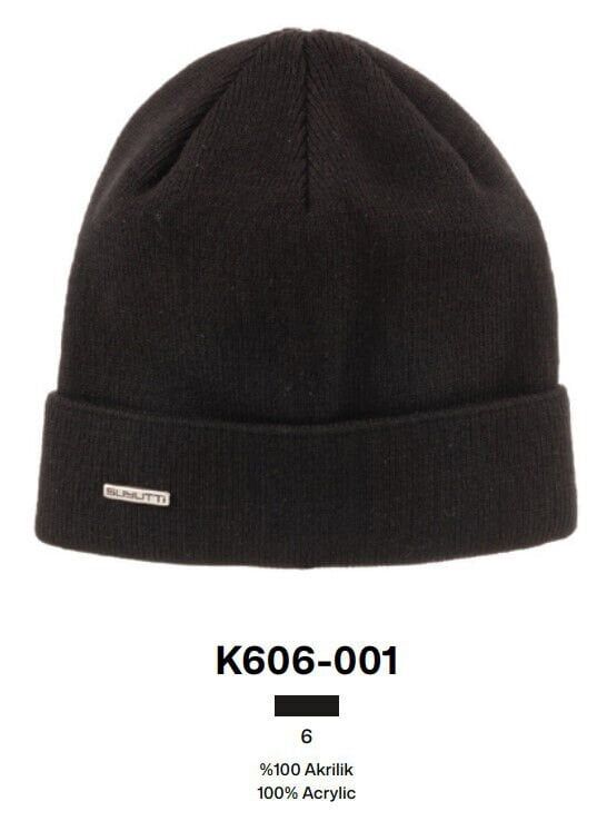 Suyutti 606-001 Siyah Erkek Demirli Lüks Örme Bere 6'lı