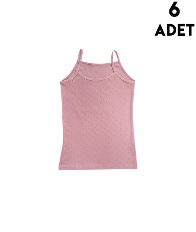 Kota 3427 Kız Çocuk İp Askılı Transferli Ribana Atlet 6'lı